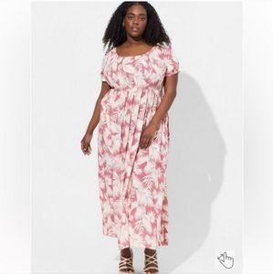 TORRID Challis Boatneck Smocked Maxi Dress 2X NWT